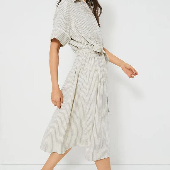 Tuckernuck Natural Stripe Kate Dress Size Xs Tan Cream Color - Picture 5 of 16